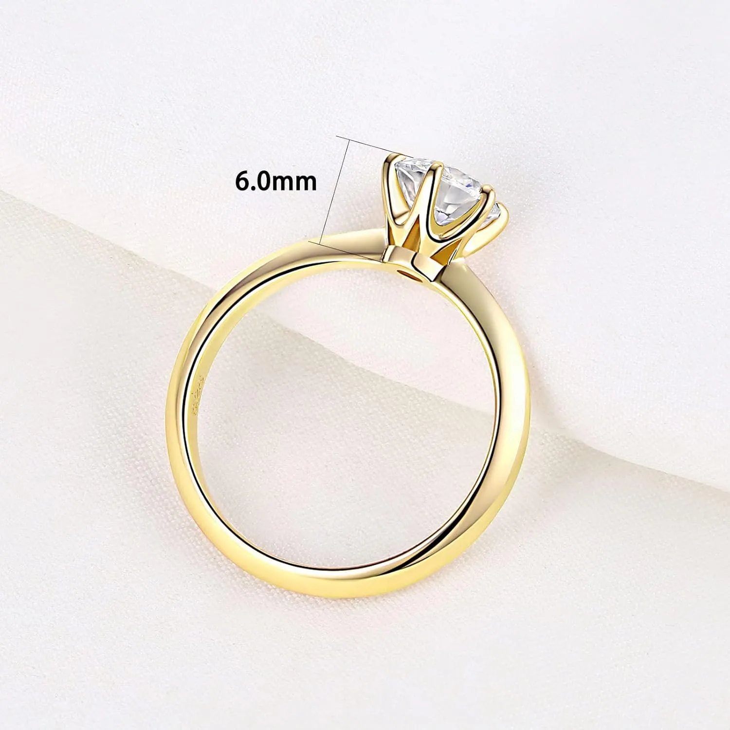 1 Carat Moissanite Rings for Women Engagement Wedding Band 925 Sterling Silver Round Solitaire Size 4-13