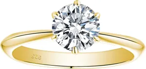1 Carat Moissanite Rings for Women Engagement Wedding Band 925 Sterling Silver Round Solitaire Size 4-13