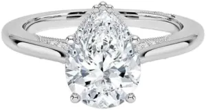 1 CT Pear Cut Cathedral Crown Moissanite Engagement Ring, Handmade Wedding Ring, Milgrain Tacori Promise Ring, Christmas Gift For Her In 10K/14K/18K Solid Gold & 925 Sterling Silver