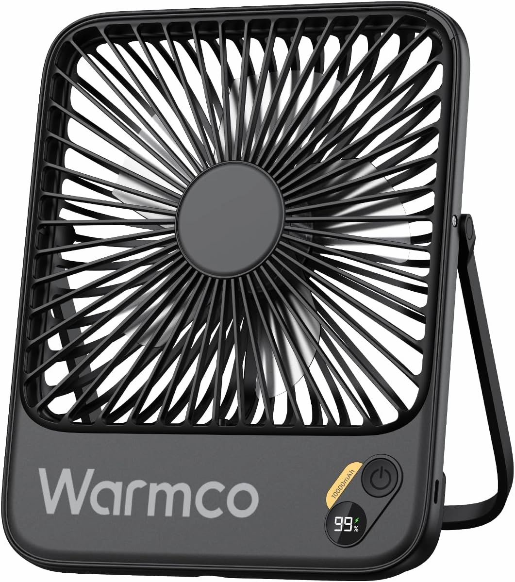10000mAh Portable Travel Fan 7-inch, [10-24H Runtime] Ultra-thin Digital Display Mini Desk Battery Operated Fan for Bedroom, Camping, Cruise Essentials 2025
