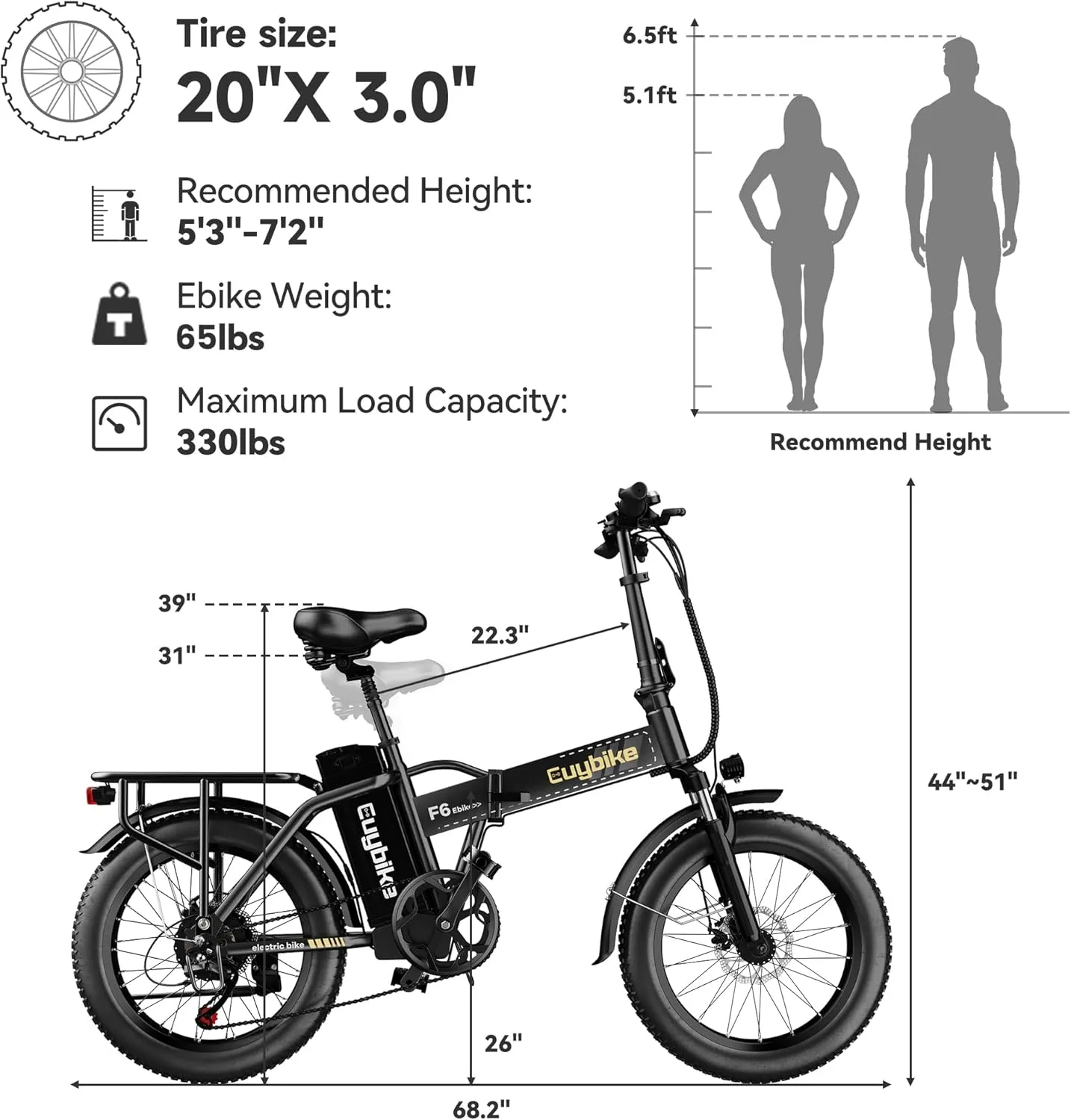 1000W Folding Electric Bike,48V 20AH Removable Battery E Bike,30 MPH,80 Miles Max Range Electric Bike for Adults,20" Fat Tire Foldable ebike,Adult Electric Bicycle for Commute Beach Snow