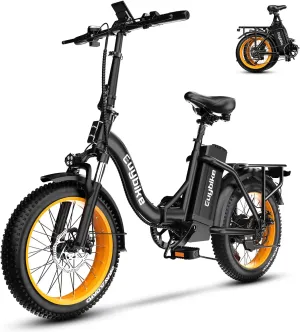 1000W Folding Electric Bike,48V 20AH Removable Battery E Bike,30 MPH,80 Miles Max Range Electric Bike for Adults,20" Fat Tire Foldable ebike,Adult Electric Bicycle for Commute Beach Snow
