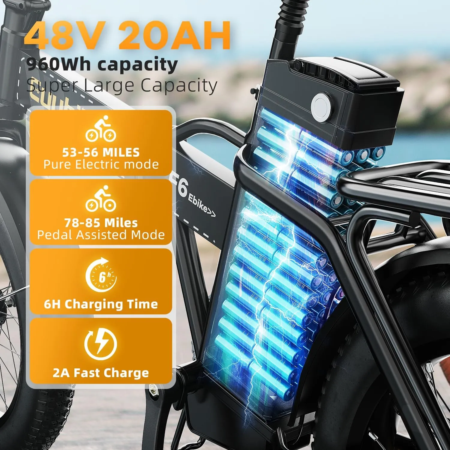 1000W Folding Electric Bike,48V 20AH Removable Battery E Bike,30 MPH,80 Miles Max Range Electric Bike for Adults,20" Fat Tire Foldable ebike,Adult Electric Bicycle for Commute Beach Snow