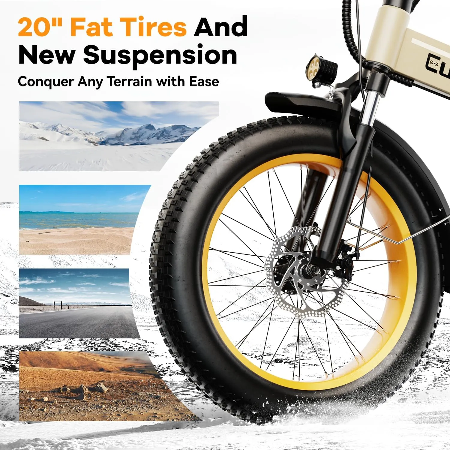 1000W Folding Electric Bike,48V 20AH Removable Battery E Bike,30 MPH,80 Miles Max Range Electric Bike for Adults,20" Fat Tire Foldable ebike,Adult Electric Bicycle for Commute Beach Snow