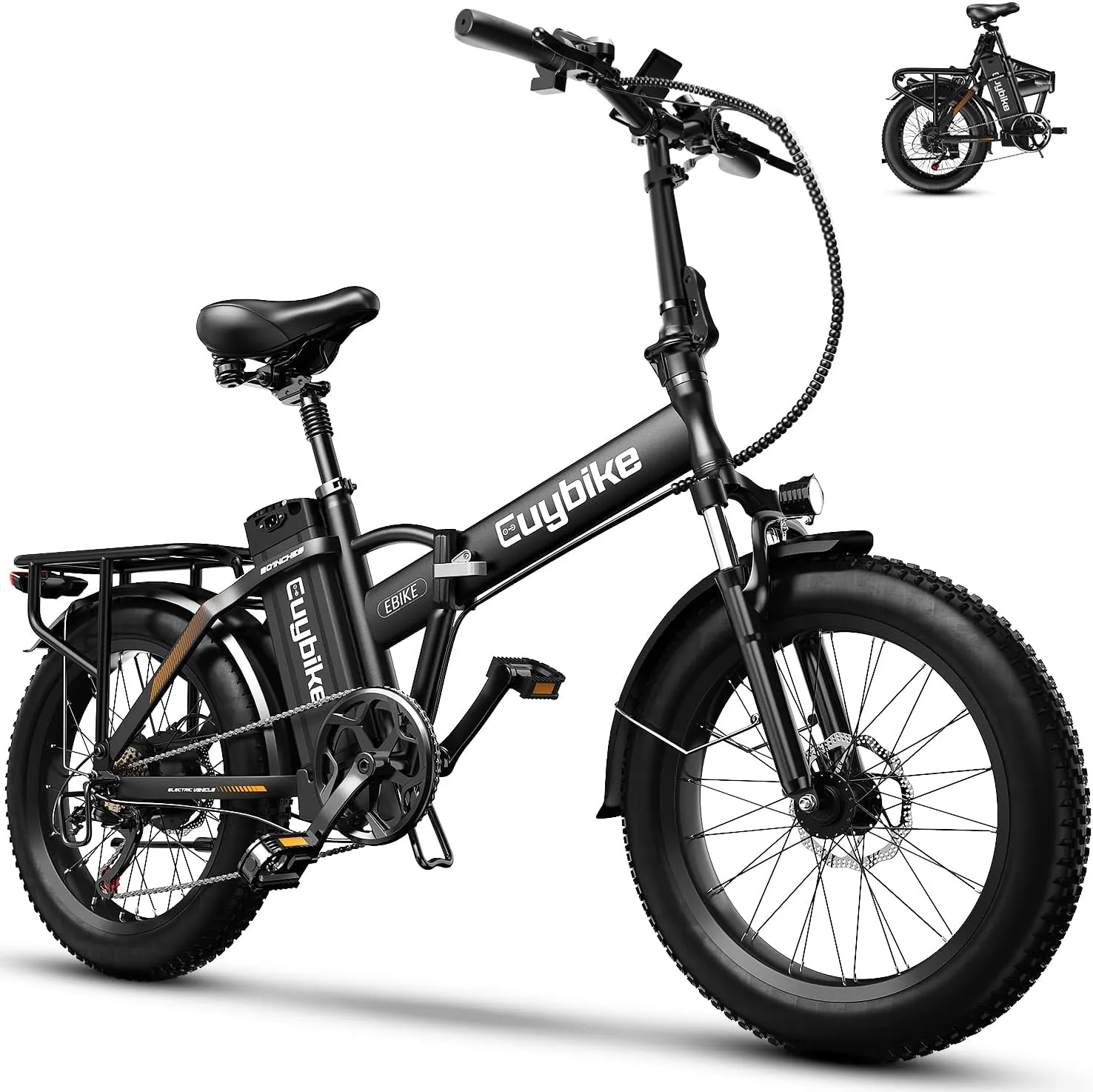 1000W Folding Electric Bike,48V 20AH Removable Battery E Bike,30 MPH,80 Miles Max Range Electric Bike for Adults,20" Fat Tire Foldable ebike,Adult Electric Bicycle for Commute Beach Snow