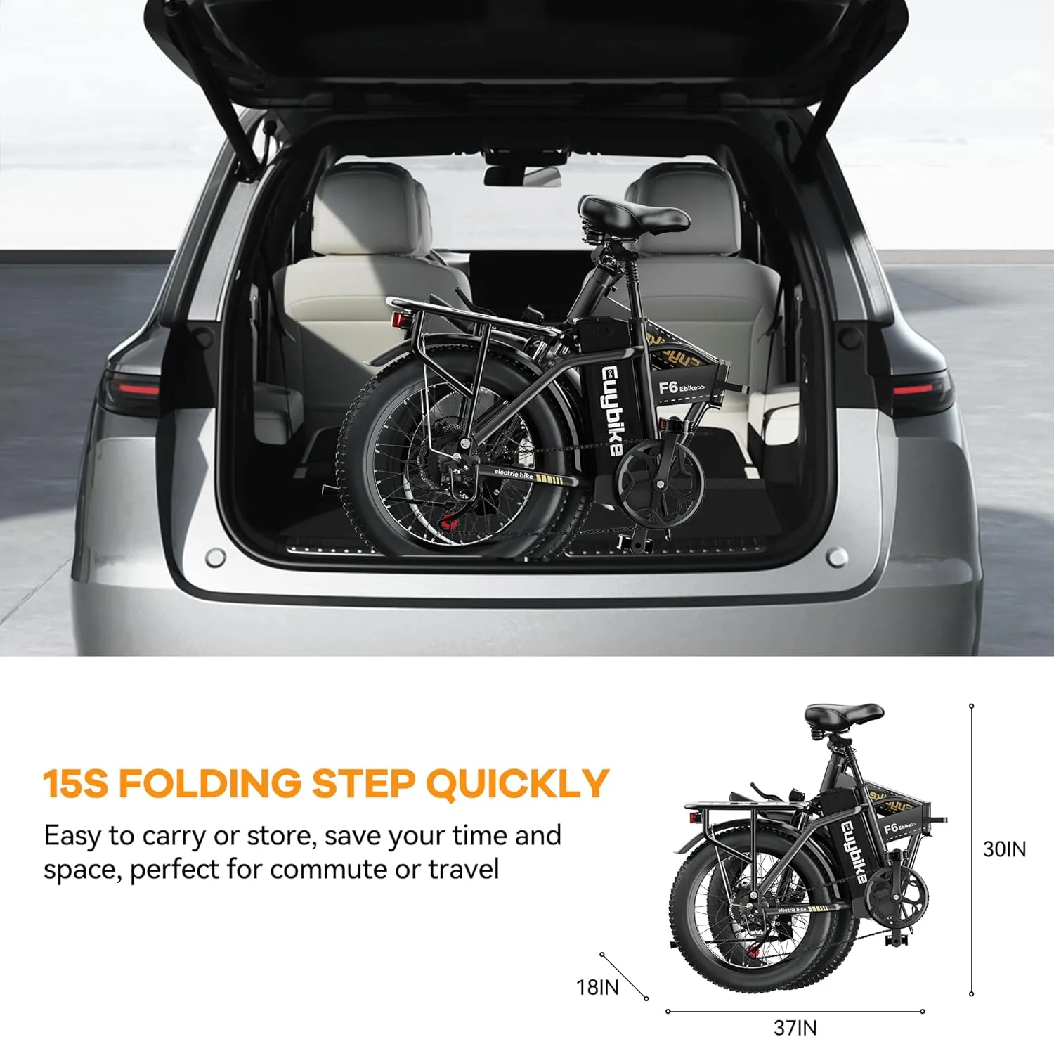 1000W Folding Electric Bike,48V 20AH Removable Battery E Bike,30 MPH,80 Miles Max Range Electric Bike for Adults,20" Fat Tire Foldable ebike,Adult Electric Bicycle for Commute Beach Snow