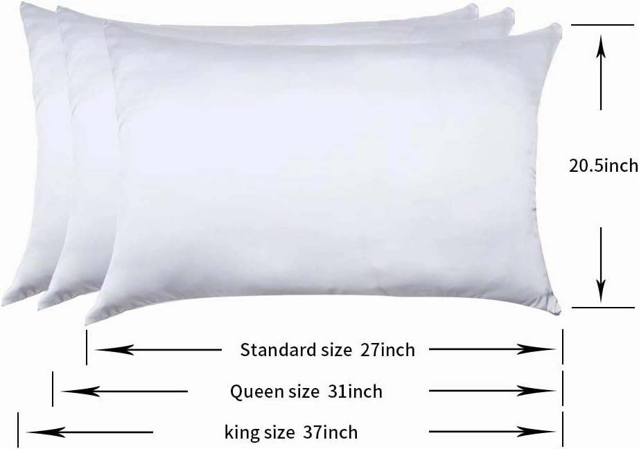 100% Mulberry Silk Pillowcases Set of 2 for Hair and Skin and Super Soft and Breathable King Size Nature Silk Pillowcases (King, White)