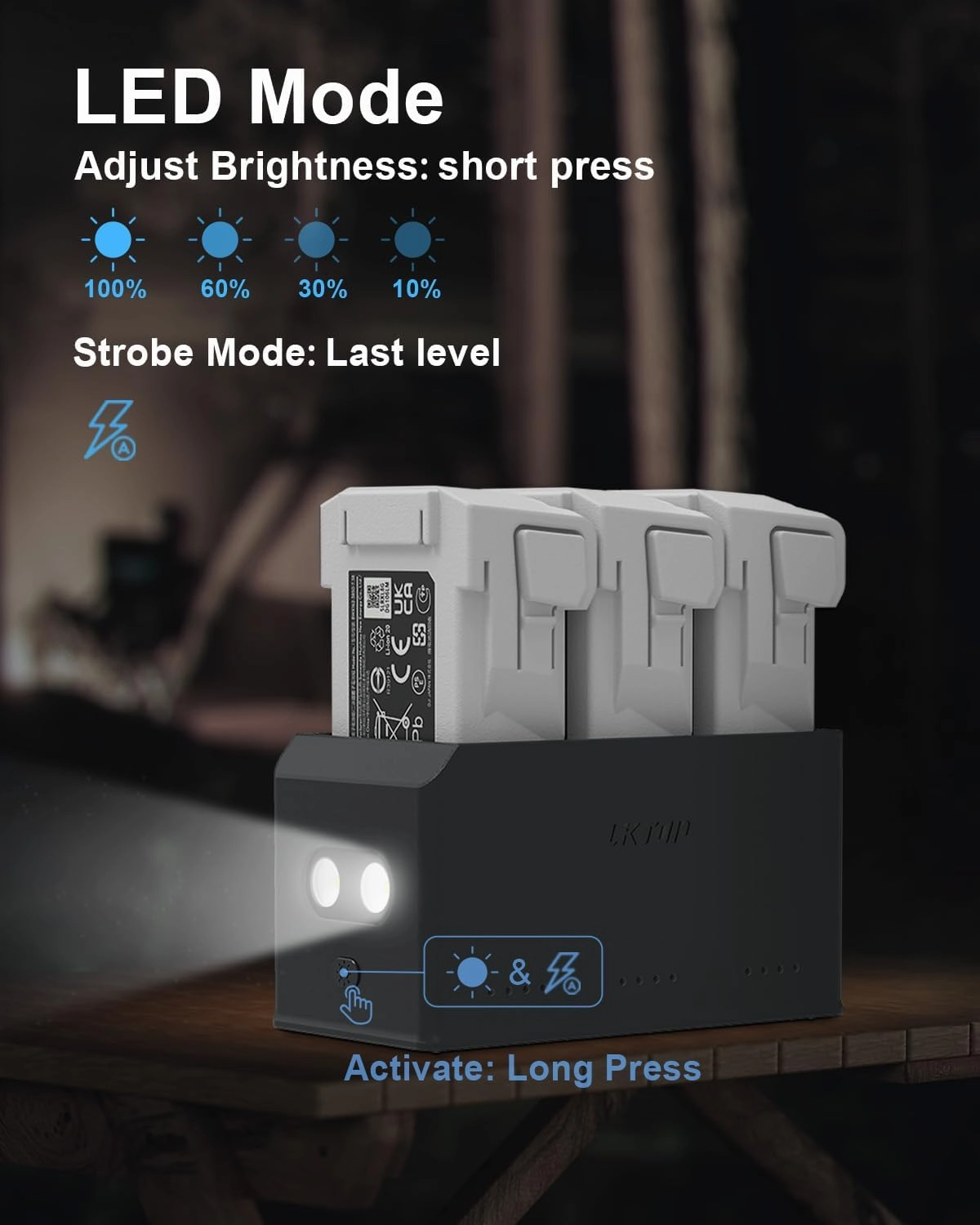 100W Mini 4/3 Series Battery Charging Hub with 100W Battery Charger USB-C Power Adapter for DJI Mini 4 Pro/3 Pro/3 Drone, with Storage LED Lights Alarm Mode (Parallel Charge 3 Batteries: 47 min)