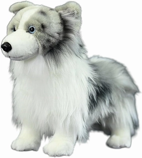 11.4'' Realistic Meteorite Border Collie Stuffed Animal Plush Dog Pillow Toy Animals Dolls for Birthday Kids Gifts Home Decor