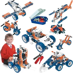 12 in 1 STEM Toys for 4 5 6 7 8  Year Old Boy Building Toys Kids Age 4-8 5-7, 152 PCS Construction Blocks for Preschool Kids Educational STEM Kits Engineering Creative Christmas Birthday Gifts