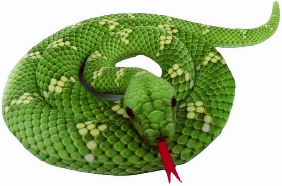 120 inch High Soft Plush Extra Long Snake, Simulation Stuffed Animal Toy, Children's Gift (Green)