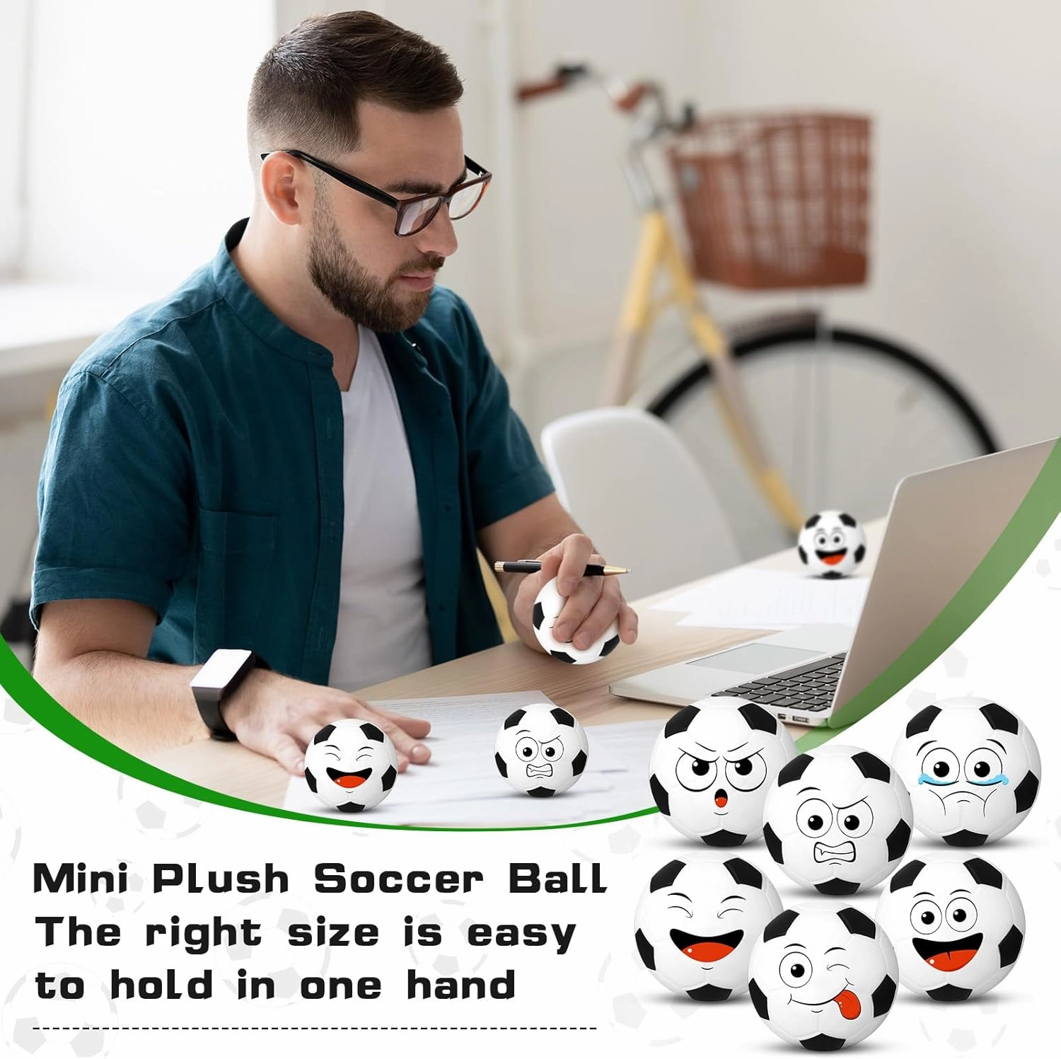 12 Pcs Small Soccer Stress Balls 3.25'' Mini Face Squeeze Foam Balls for Stress and Anxiety Relief and Sport Party Favors Birthday Gift Decoration
