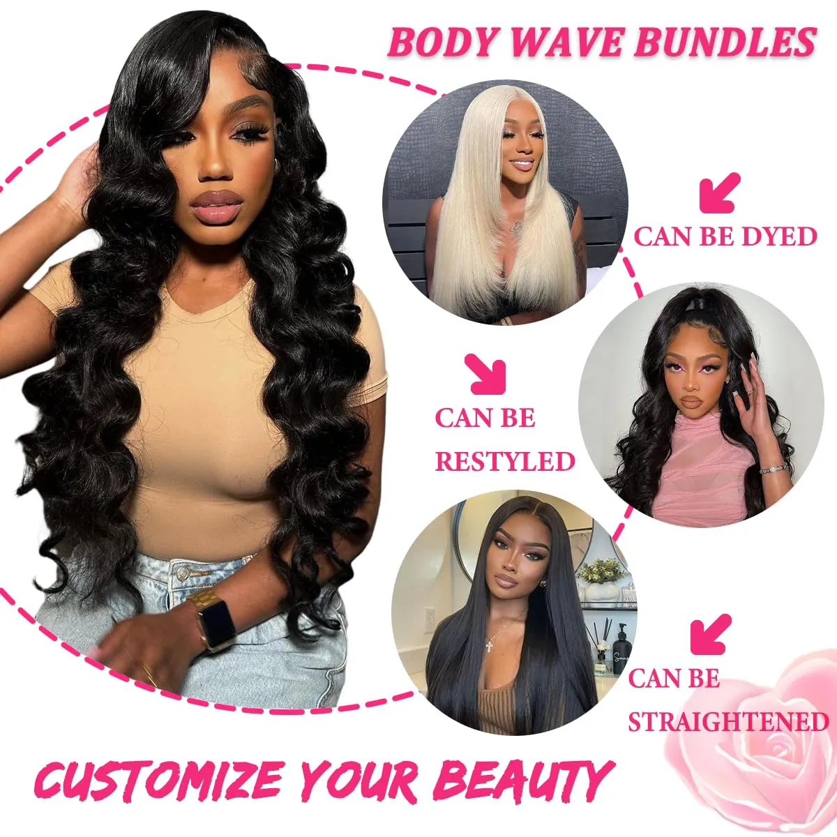 12A Human Hair Bundles 22 Inch Body Wave Bundles Human Hair 100% Unprocessed Brazilian Virgin Hair Quick Weave 1 Bundle Human Hair Extensions Natural Black
