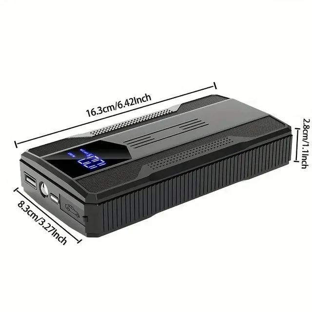 12V Ultra-Portable Car Battery Jump Starter with Advanced Smart Clip & Intuitive LCD Display
