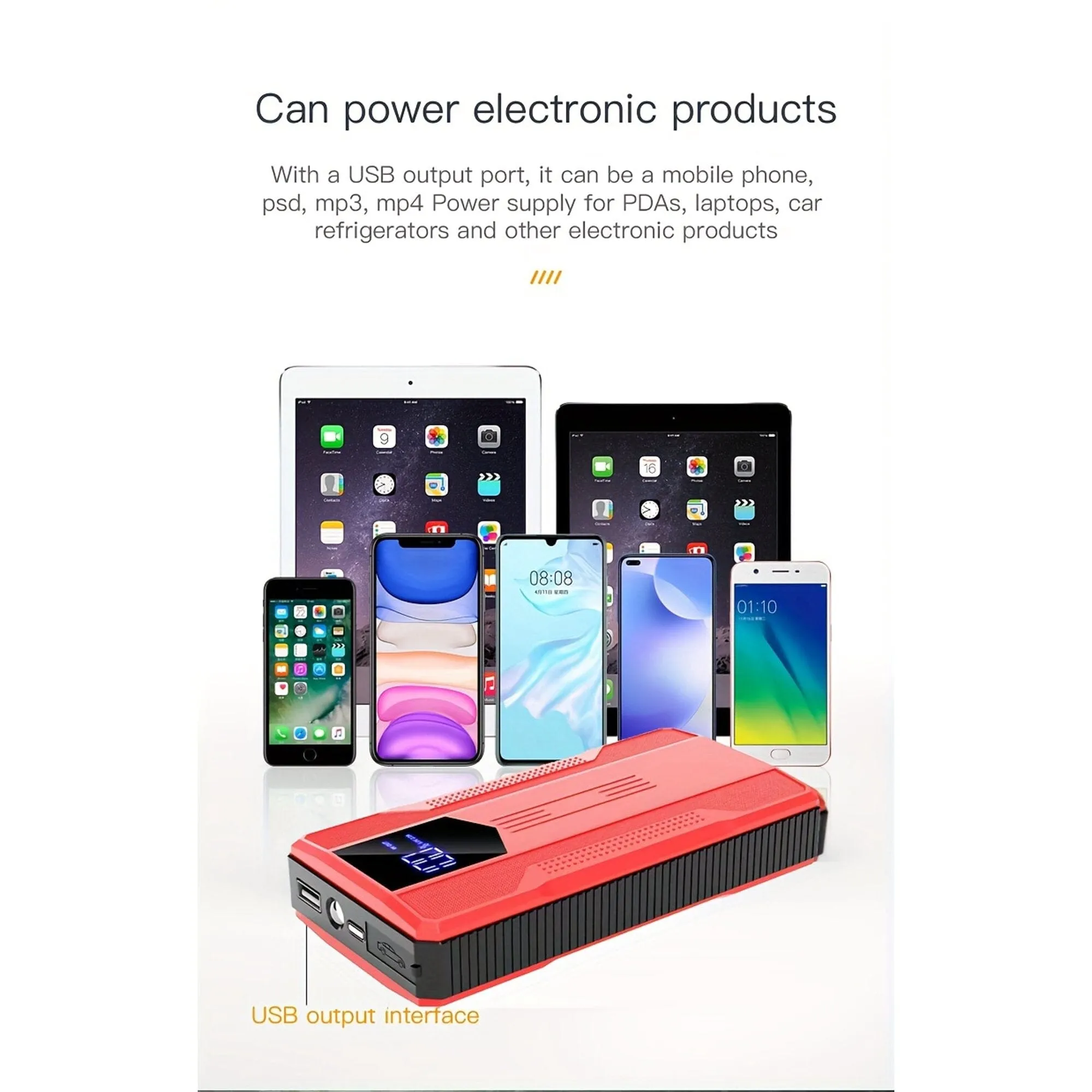 12V Ultra-Portable Car Battery Jump Starter with Advanced Smart Clip & Intuitive LCD Display