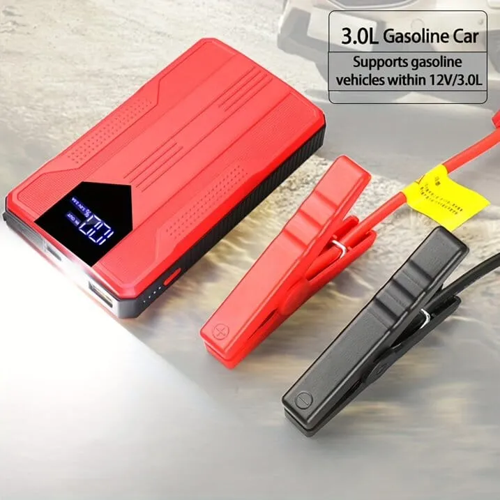 12V Ultra-Portable Car Battery Jump Starter with Advanced Smart Clip & Intuitive LCD Display