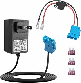 12V Battery Charger for Peg Perego 12 Volt Battery, Wire Harness Connector Compatible with Peg Perego Battery, Designed for John Deere Ground Force Tractor, John Deere Gator XUV Powered Ride On Cars