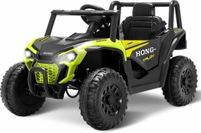 12V Kids Ride on Car, Electric Off-Road UTV Truck with Remote Control, LED Lights, 3 Speed, Music, Safety Belt, Soft Start, Horn, Battery Powered Ride on Toys for Kids Ages 3-6, Green