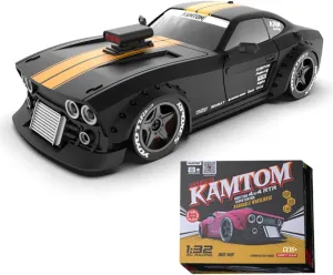 1/32 Scale RC Drift Car with LED Headlights, RC Mini Electric Drift Vehicle Model, 2.4G 4WD Remote Control Car for Adults - RTR Version（Black）