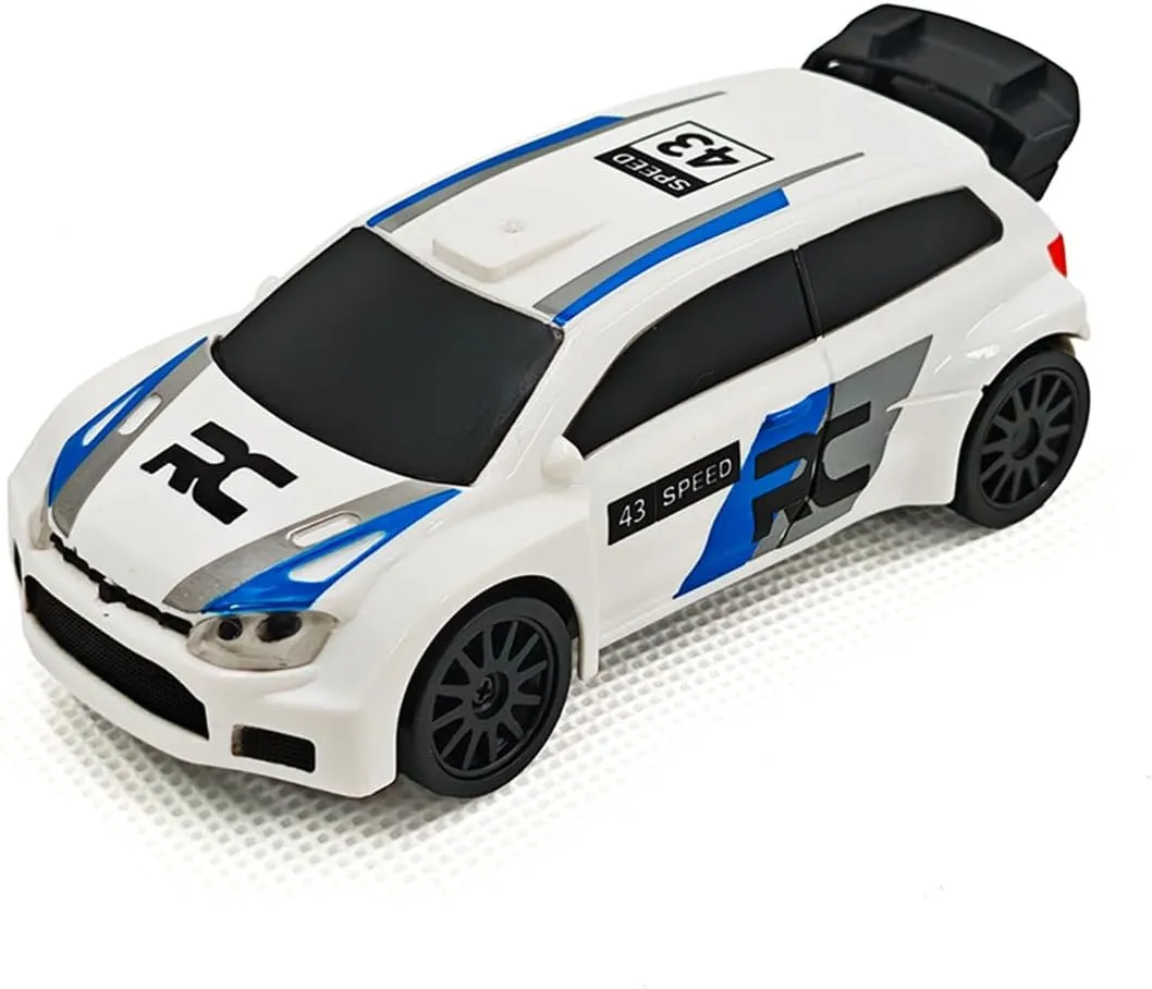 1/43 4WD Mini RC Drift Car, 15 KM/H High Speed Sports Vehicle, 2.4G Full-Proportional Mini Electric RC Racing Car Model with LED Lights, Toy Gift