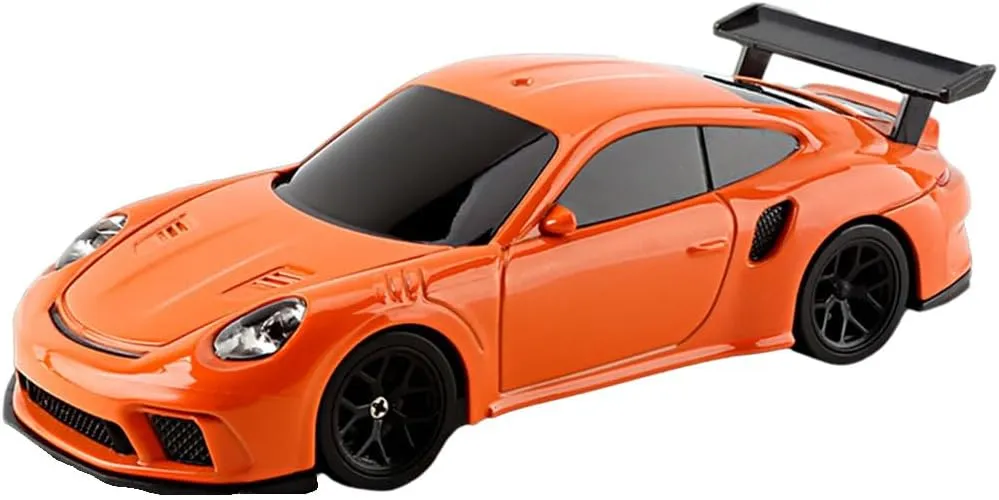 1/43 Scale RC Racing Car, 2.4G 4WD Full-Proportion RC Electric Mini Car, 15KM/H (Gyroscope RTR Version, Orange)