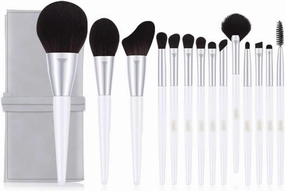 14 Pieces of Plain Brocade Makeup Brush Set Full Set of Eye Shadow Brush Powder Blusher Brush Beauty Tools