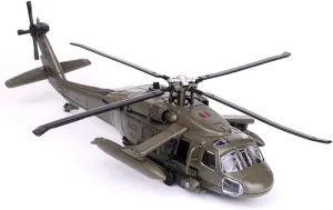 1/64 Scale Alloy Black Hawwk Helicopter, Static Display Model with Light and Sound Effects, Military Aircraft Model Toy, Creative Toys Gifts
