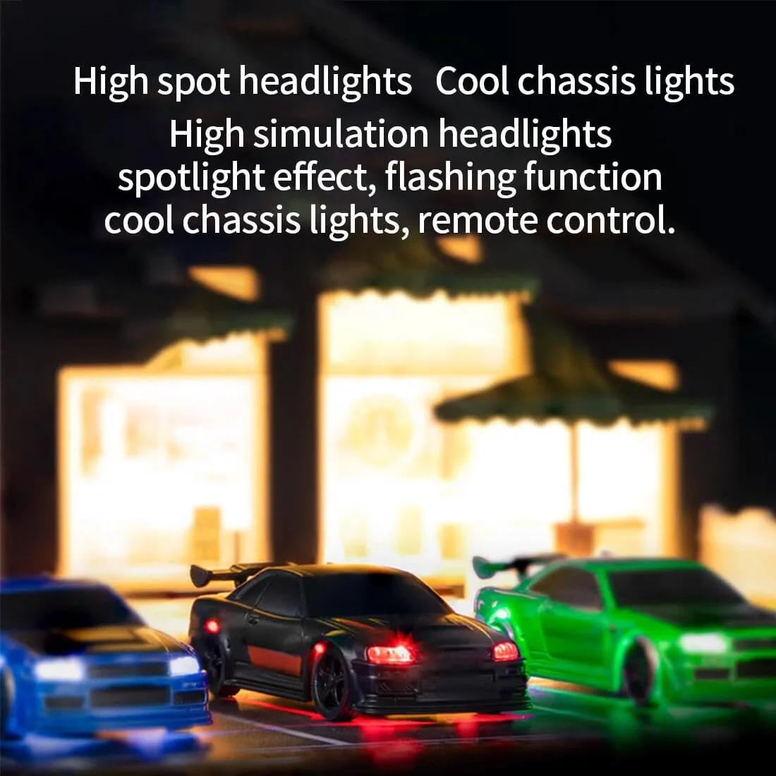 1:76 Turbo Racing Sport Car, 2.4G 3CH Electric RWD RC Drift Car Mini RC Car Table Racing Remote Control High-Speed Car for Boys Adults - RTR Version (C63)