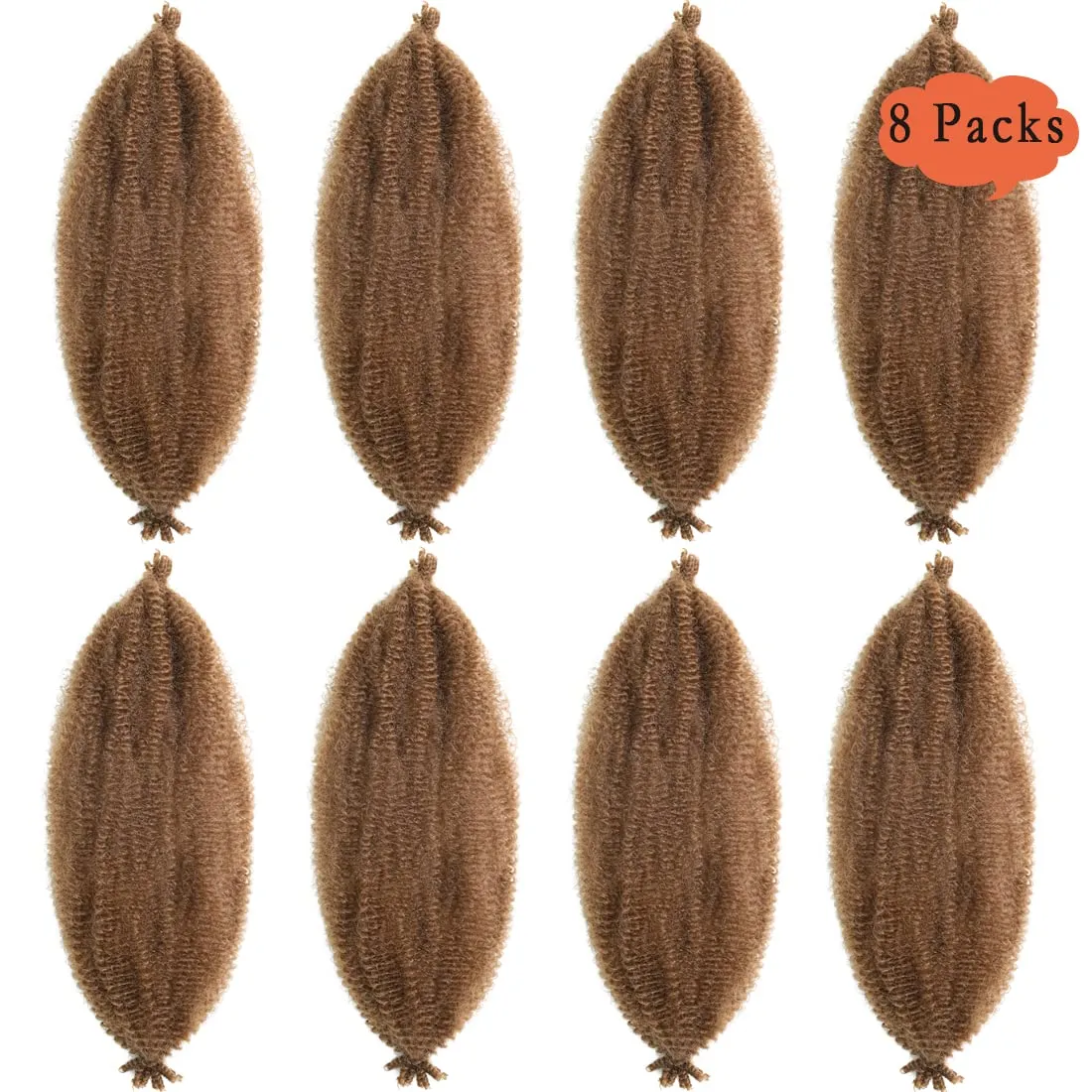 18 Inch Pre-Separated Springy Afro Twist Hair 8 Packs Pre-Fluffy Natural Curls are Perfect for Marley Crochet Hair Suitable for Black Women (30#, 18 Inch)