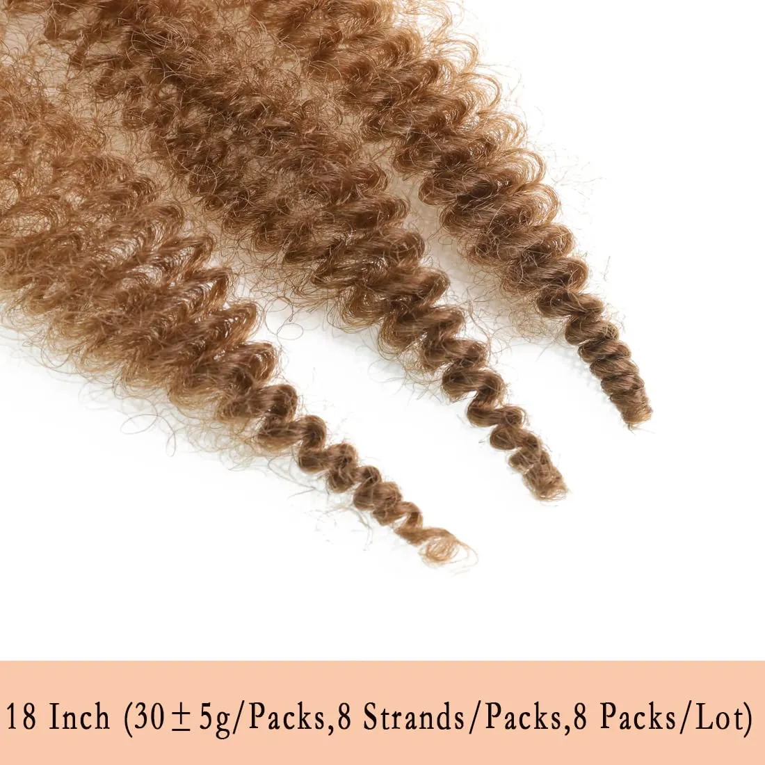 18 Inch Pre-Separated Springy Afro Twist Hair 8 Packs Pre-Fluffy Natural Curls are Perfect for Marley Crochet Hair Suitable for Black Women (30#, 18 Inch)