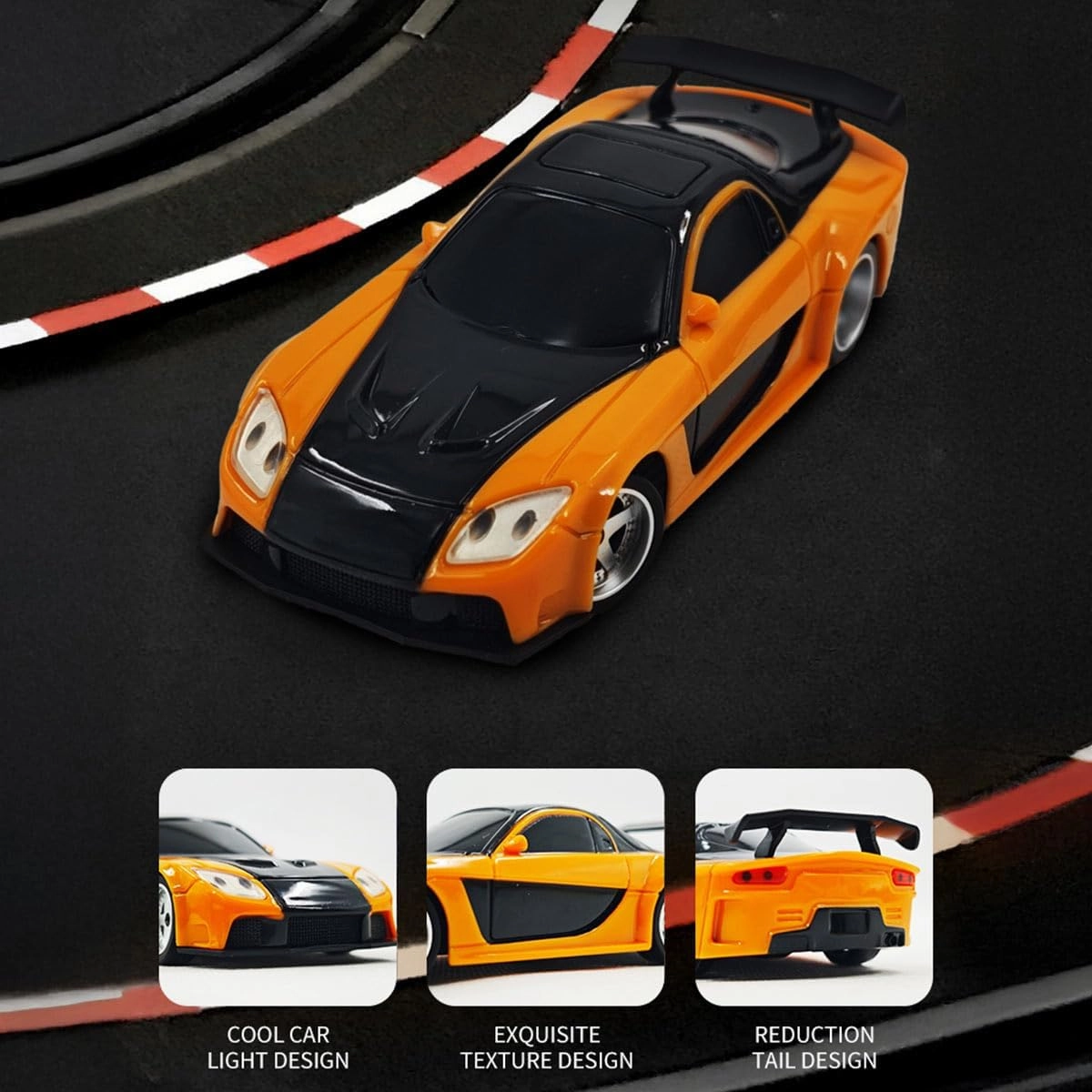 1/43 Mini 4WD RC Drift Gyro Car, 2.4G Full-Proportional Mini Electric RC Racing Car Model with LED Lights,15 KM/H High Speed Sports Vehicle