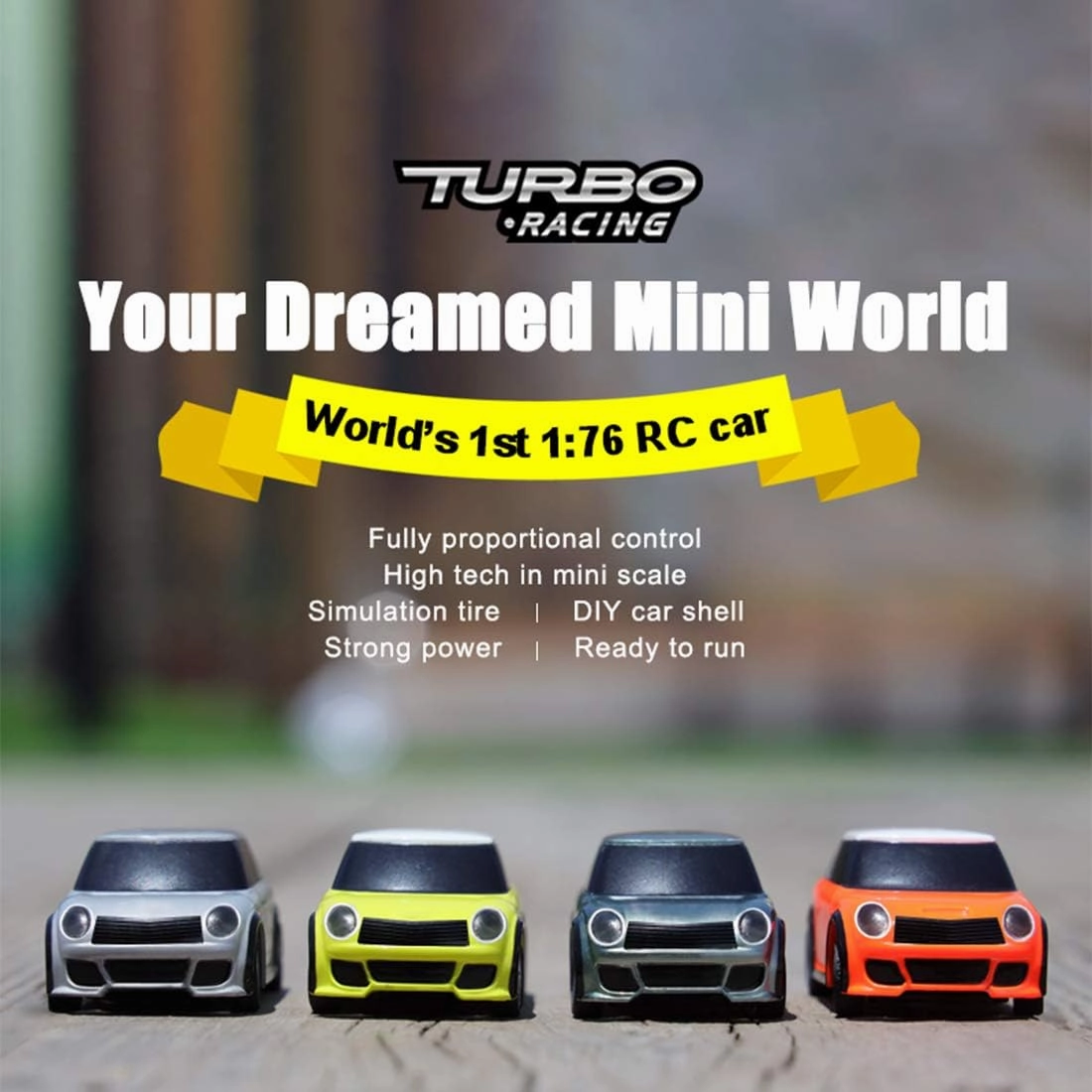 1/76 Mini Remote Control Racing Car, 2.4G 3CH High Speed Car Turbo Sport Car RC Drift Car RC Electric Rear-Drive Racing Car Toy Gifts for Boys Adults - RTR Version