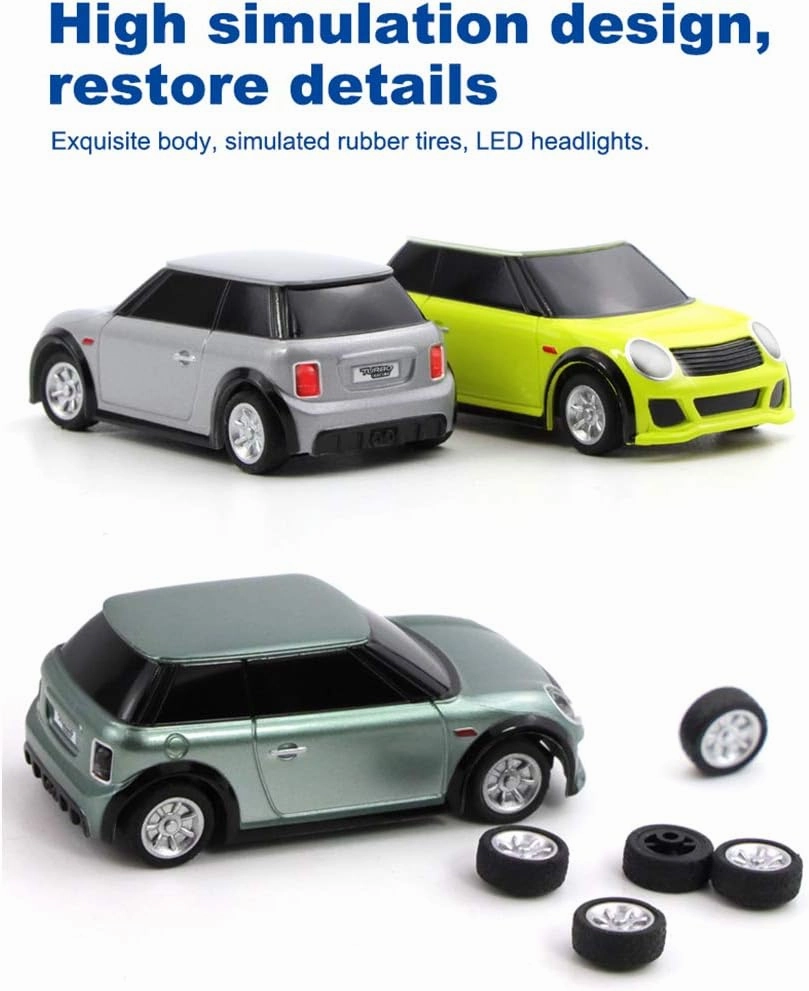 1/76 Mini Remote Control Racing Car, 2.4G 3CH High Speed Car Turbo Sport Car RC Drift Car RC Electric Rear-Drive Racing Car Toy Gifts for Boys Adults - RTR Version