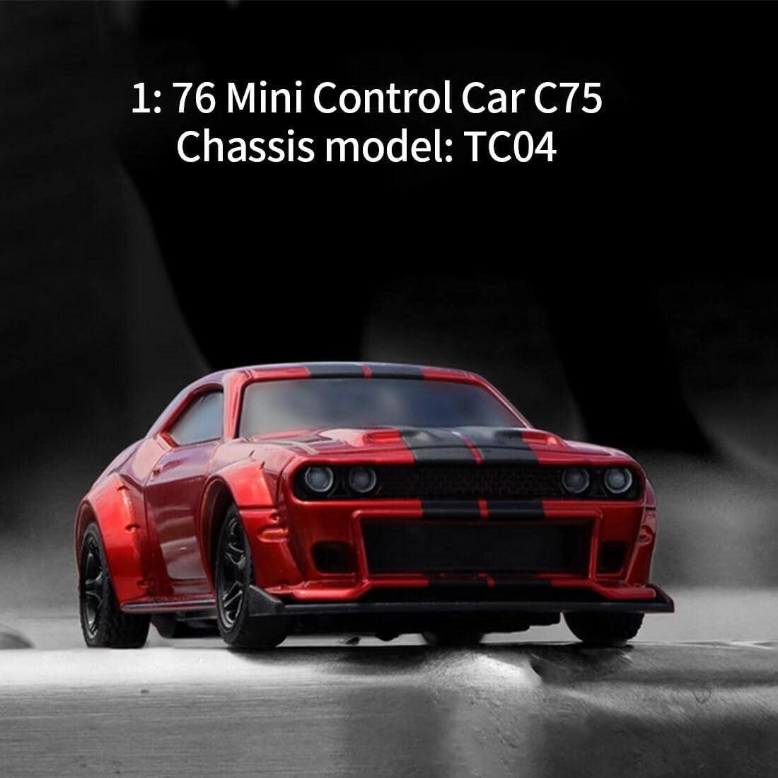1/76 Scale Turbo Racing Mini RC Drift Car, 2.4GHz 4CH RWD Electric RC Sport Car with Detachable Lights & 2 Replaceable Body Shell - RTR
