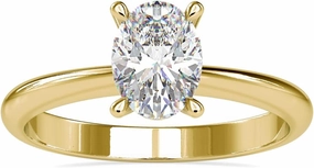 1ct 10K 14K 18K Gold Solitaire Oval Cut Moissanite Engagement Ring for Women D Color Wedding Bridal Promise Anniversary Ring Jewelry Gift for Women Wife