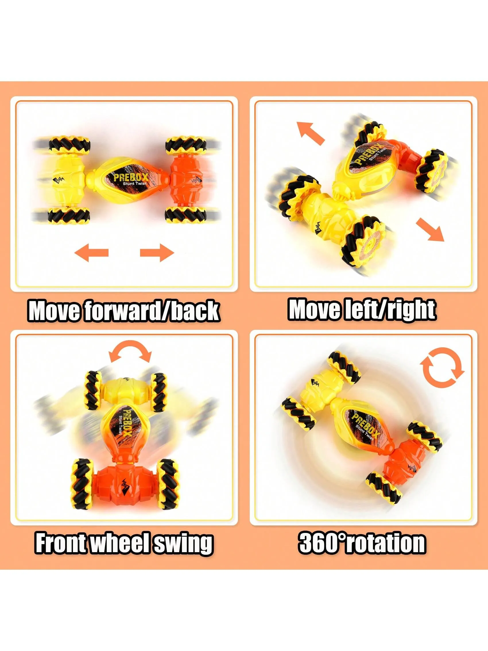 1PC Remote Hand Control Car Toys,Gesture Sensing RC Stunt Car,360°Rotation 4WD,For Kids Boys 8 9 10 11 12 Year Old,Christmas Easter Birthday Gifts