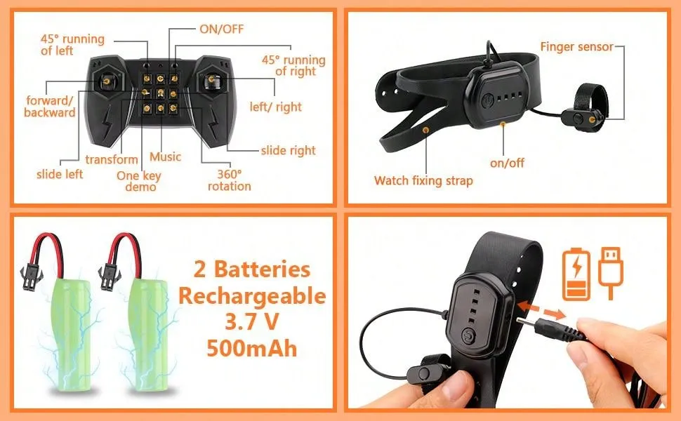1PC Remote Hand Control Car Toys,Gesture Sensing RC Stunt Car,360°Rotation 4WD,For Kids Boys 8 9 10 11 12 Year Old,Christmas Easter Birthday Gifts