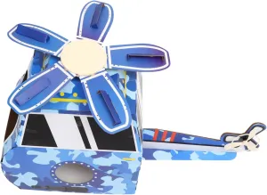 1Set Cardboard Airplane Costume with Movable Fan Camouflage Helicopter for Creative Play Fun for Boys for Dress Up and Imaginative Activities