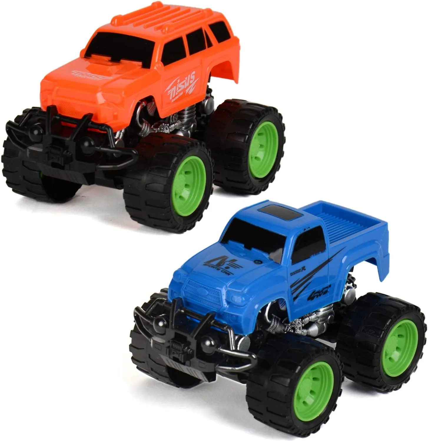 2 Pack Mini Push and Go Truck Jam Friction Powered Toy Car Baby Vehicle