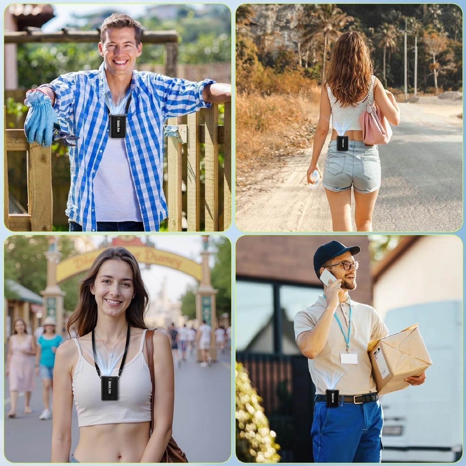 2025 AI Waist Fan Portable - Personal Belt Fan Clip on for Body Cooling, 17000RPM Strong Airflow, 4 Speed, Rechargeable Hanging Neck Fan Under Shirt for Outdoor, Camping, Travel, Father Day Gifts