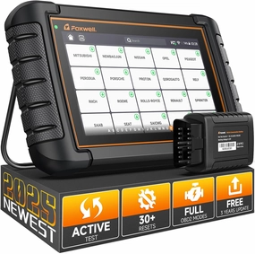 2025 FOXWELL Scanners NT809BT Bidirectional Scan Tool, All System Scanner for Cars with 30 Maintenances, Wireless Code Reader for All Vehicles, Accurate Automotive Diagnostic Tools, FCA Support, Black
