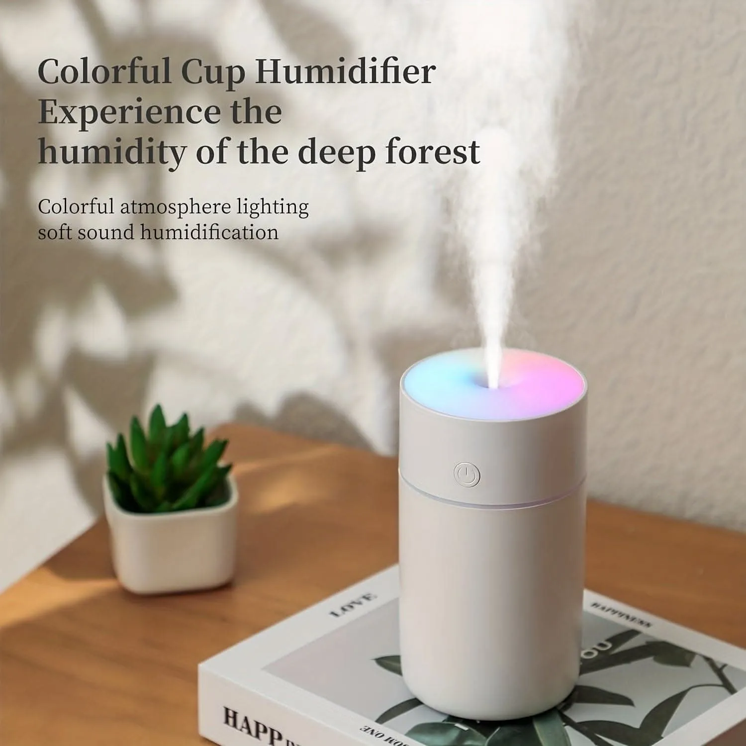 230ml Colorful Mini Air Humidifier - Ultrasonic Cool Mist & Cordless