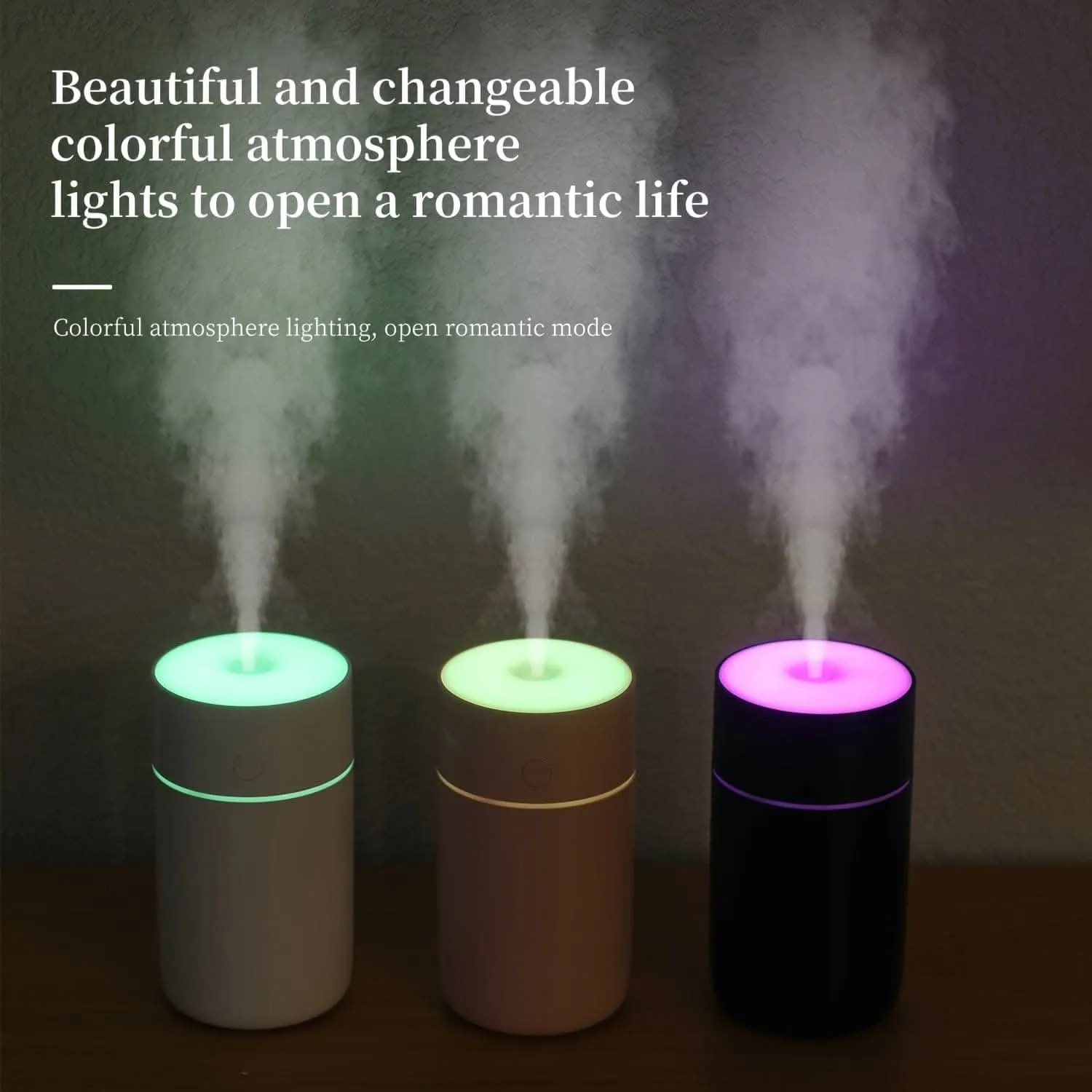 230ml Colorful Mini Air Humidifier - Ultrasonic Cool Mist & Cordless