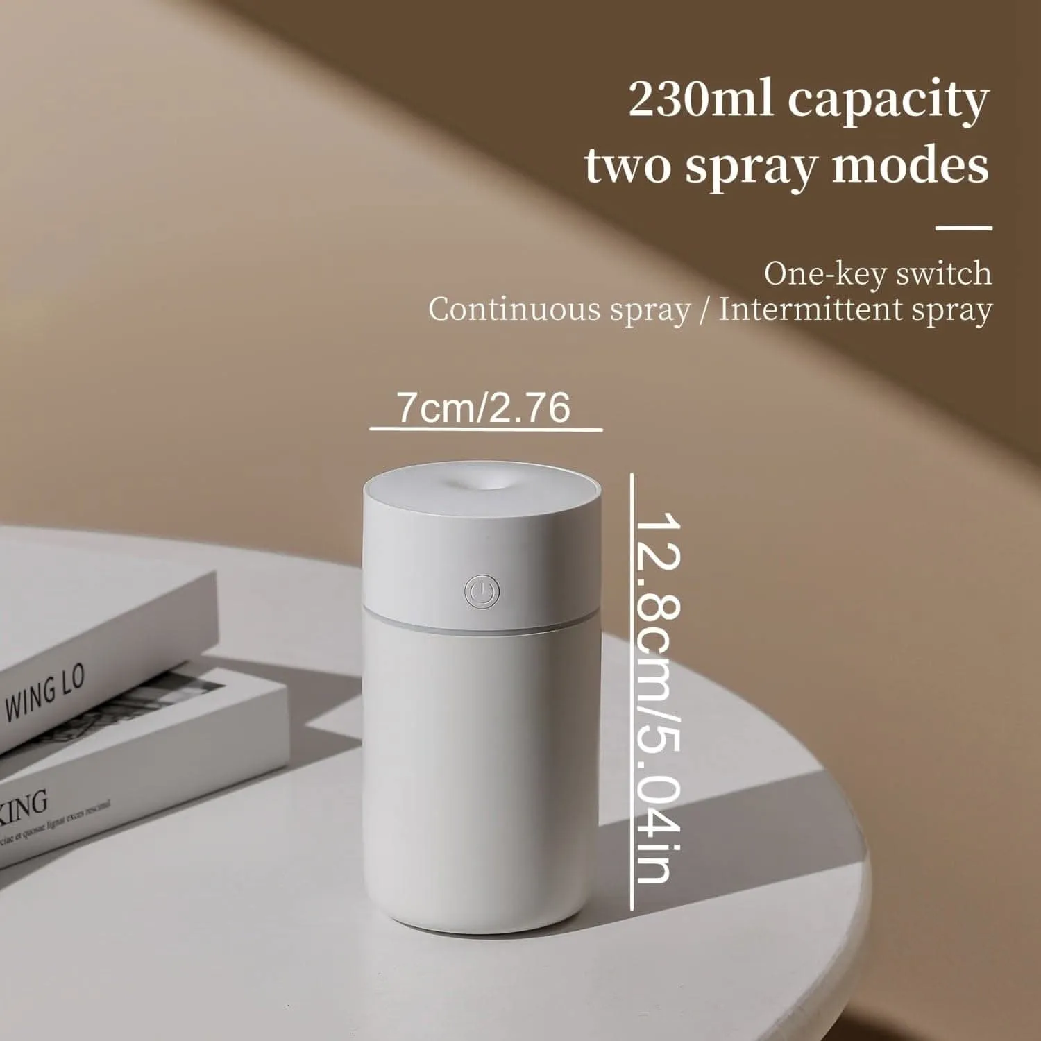 230ml Colorful Mini Air Humidifier - Ultrasonic Cool Mist & Cordless
