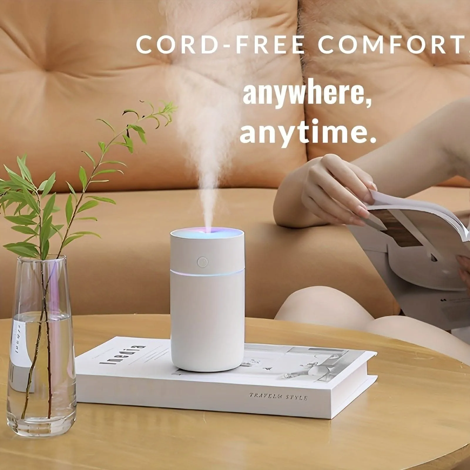 230ml Colorful Mini Air Humidifier - Ultrasonic Cool Mist & Cordless