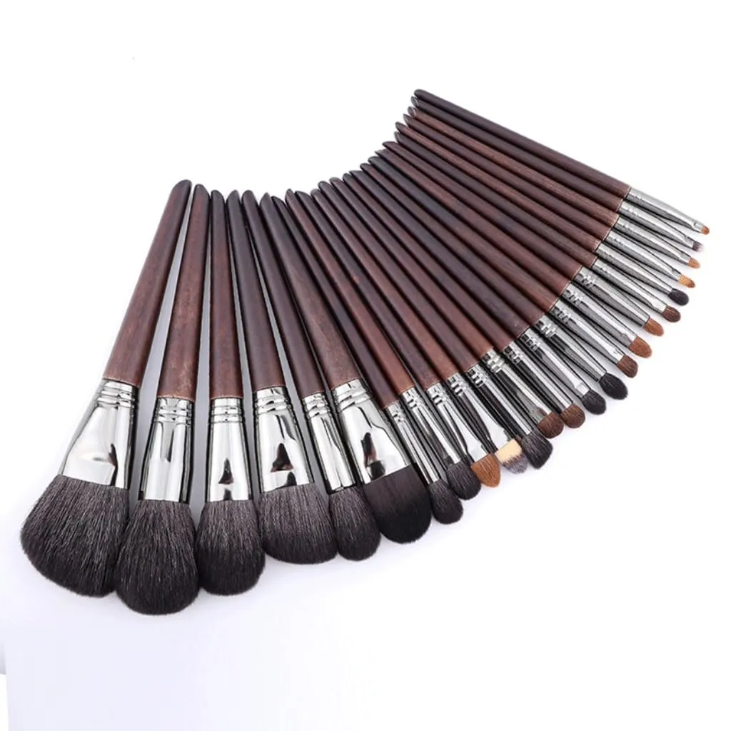 24 Makeup Brush Set Studio Makeup Artist Makeup Brush With Bag Portable(As shown,white-Patch five-pointed star4)