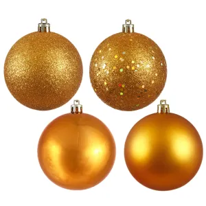 2.4" Antique Gold Ornament Assortment Pack of 60