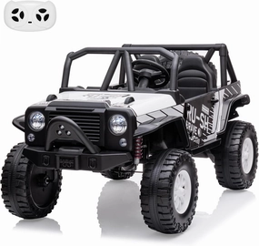 24V 2 Seater Kids Ride On Car Truck with Remote Control, Kids Electric Vehicle with 19" Extra Wide Seat, 2 Powerful Motors, Soft Brake, LED Light, Spring Suspension, Music(White)
