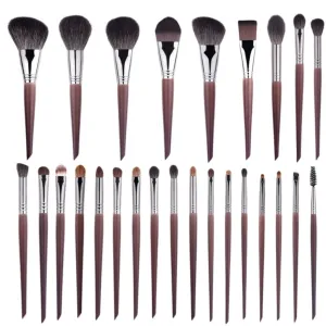26 Advanced Makeup Brush Sets Complete Set Makeup Artist Specific Brush Makeup Training School(As shown,white-Patch five-pointed star4)