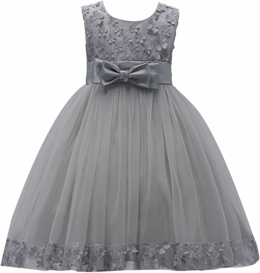 2-10T Big Little Girl Ball Gown Short Lace Flower Tulle Prom Dresses for Wedding Party Evening Dance